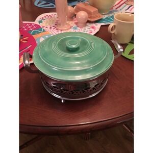 Fiestaware Kitchen Kraft Vintage Blue Covered Casserole Fiesta HLC 1940's
